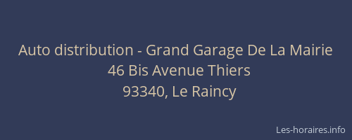 Auto distribution - Grand Garage De La Mairie