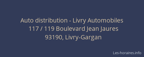 Auto distribution - Livry Automobiles