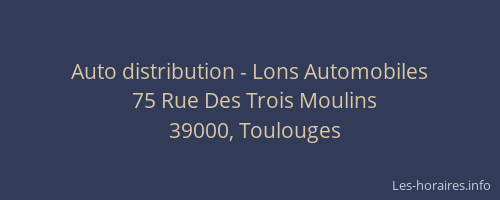 Auto distribution - Lons Automobiles