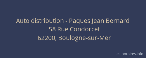 Auto distribution - Paques Jean Bernard