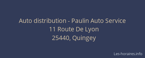 Auto distribution - Paulin Auto Service