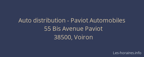 Auto distribution - Paviot Automobiles