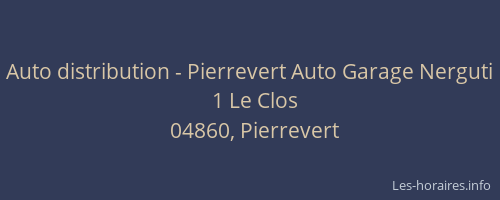 Auto distribution - Pierrevert Auto Garage Nerguti