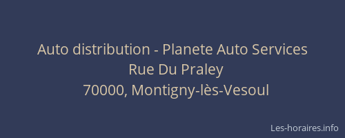 Auto distribution - Planete Auto Services