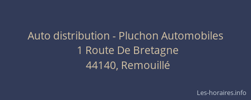Auto distribution - Pluchon Automobiles