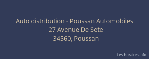 Auto distribution - Poussan Automobiles
