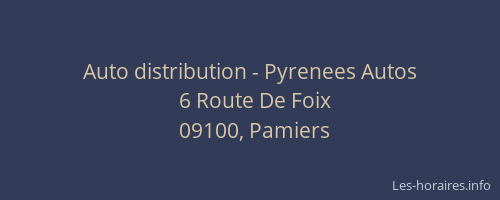 Auto distribution - Pyrenees Autos