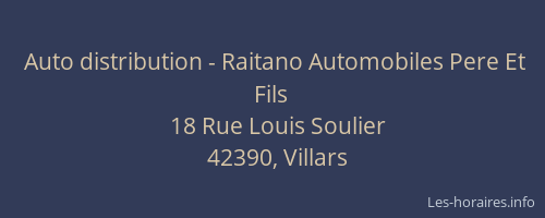 Auto distribution - Raitano Automobiles Pere Et Fils