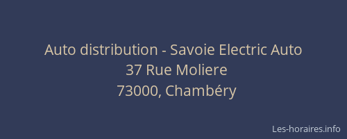 Auto distribution - Savoie Electric Auto