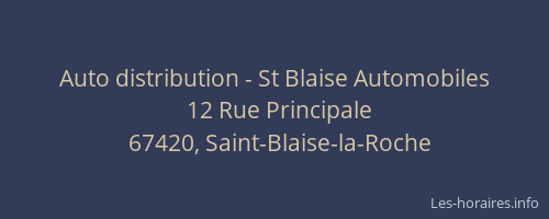 Auto distribution - St Blaise Automobiles