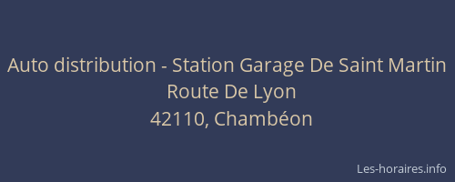 Auto distribution - Station Garage De Saint Martin
