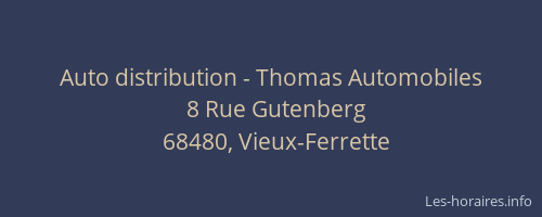 Auto distribution - Thomas Automobiles