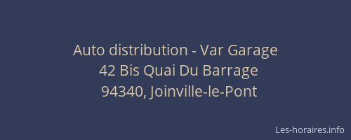 Auto distribution - Var Garage