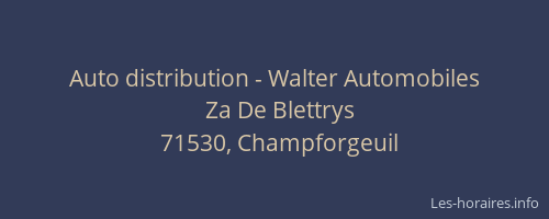 Auto distribution - Walter Automobiles