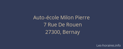 Auto-&eacute;cole Milon Pierre