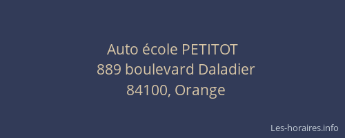Auto &eacute;cole PETITOT