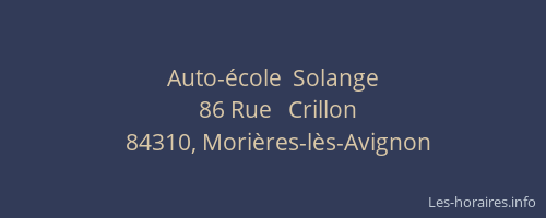 Auto-&eacute;cole  Solange