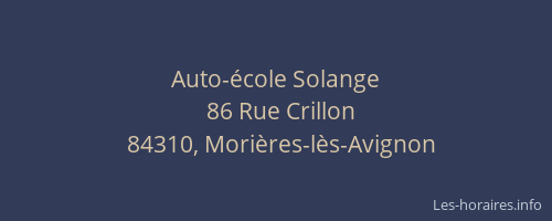 Auto-&eacute;cole Solange