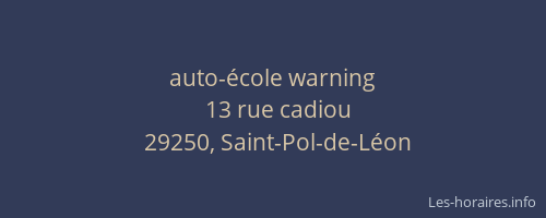 auto-&eacute;cole warning