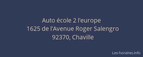 Auto école 2 l'europe
