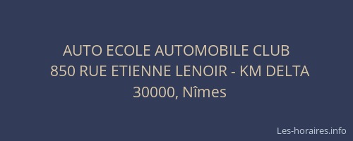 AUTO ECOLE AUTOMOBILE CLUB