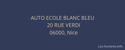 AUTO ECOLE BLANC BLEU