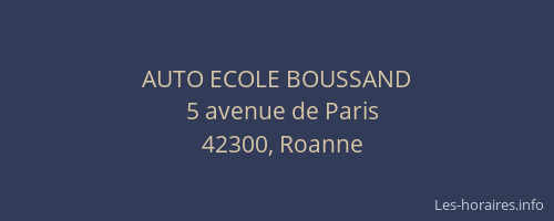 AUTO ECOLE BOUSSAND
