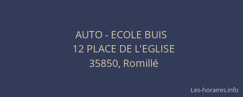 AUTO - ECOLE BUIS