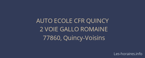 AUTO ECOLE CFR QUINCY