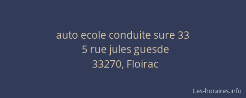 auto ecole conduite sure 33