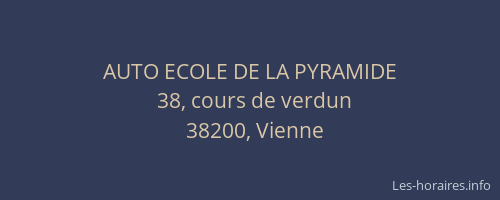 AUTO ECOLE DE LA PYRAMIDE