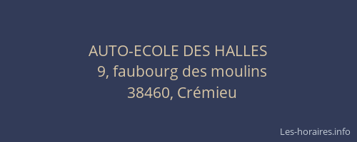 AUTO-ECOLE DES HALLES