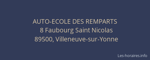 AUTO-ECOLE DES REMPARTS