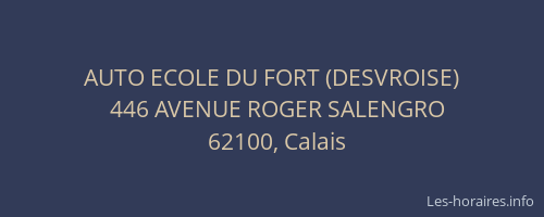 AUTO ECOLE DU FORT (DESVROISE)