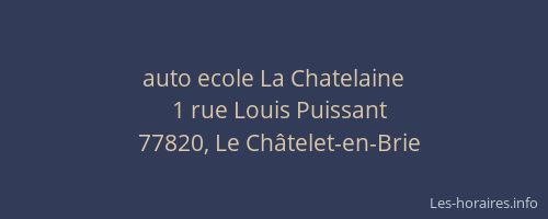 auto ecole La Chatelaine