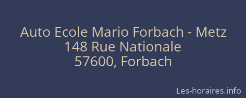 Auto Ecole Mario Forbach - Metz