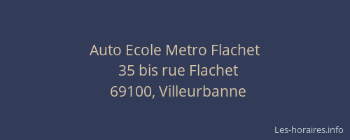 Auto Ecole Metro Flachet
