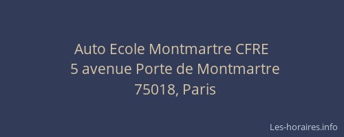 Auto Ecole Montmartre CFRE
