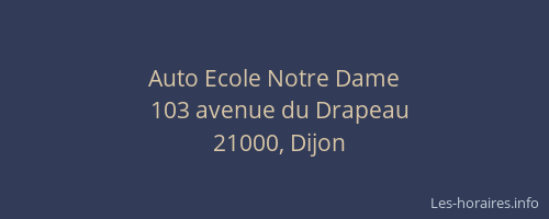 Auto Ecole Notre Dame