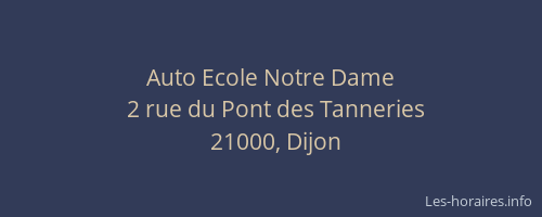 Auto Ecole Notre Dame