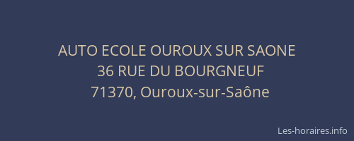 AUTO ECOLE OUROUX SUR SAONE