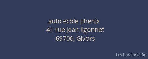 auto ecole phenix