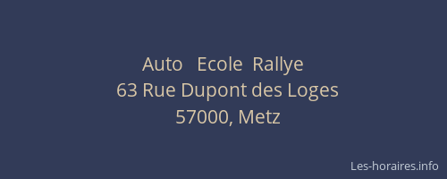Auto   Ecole  Rallye