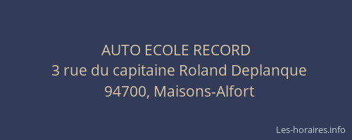 AUTO ECOLE RECORD