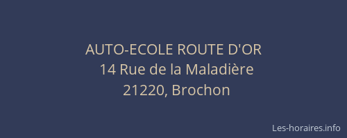 AUTO-ECOLE ROUTE D'OR