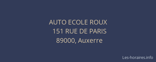 AUTO ECOLE ROUX