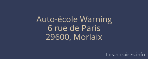 Auto-école Warning