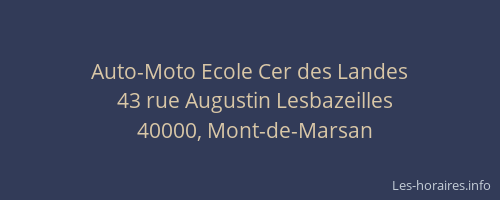 Auto-Moto Ecole Cer des Landes