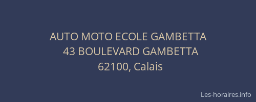 AUTO MOTO ECOLE GAMBETTA
