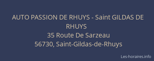 AUTO PASSION DE RHUYS - Saint GILDAS DE RHUYS